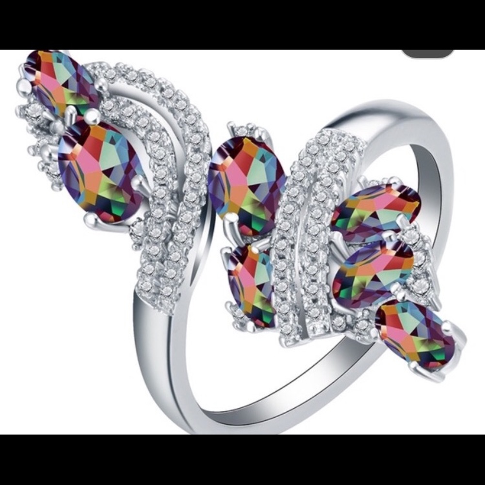 Silver twist ring